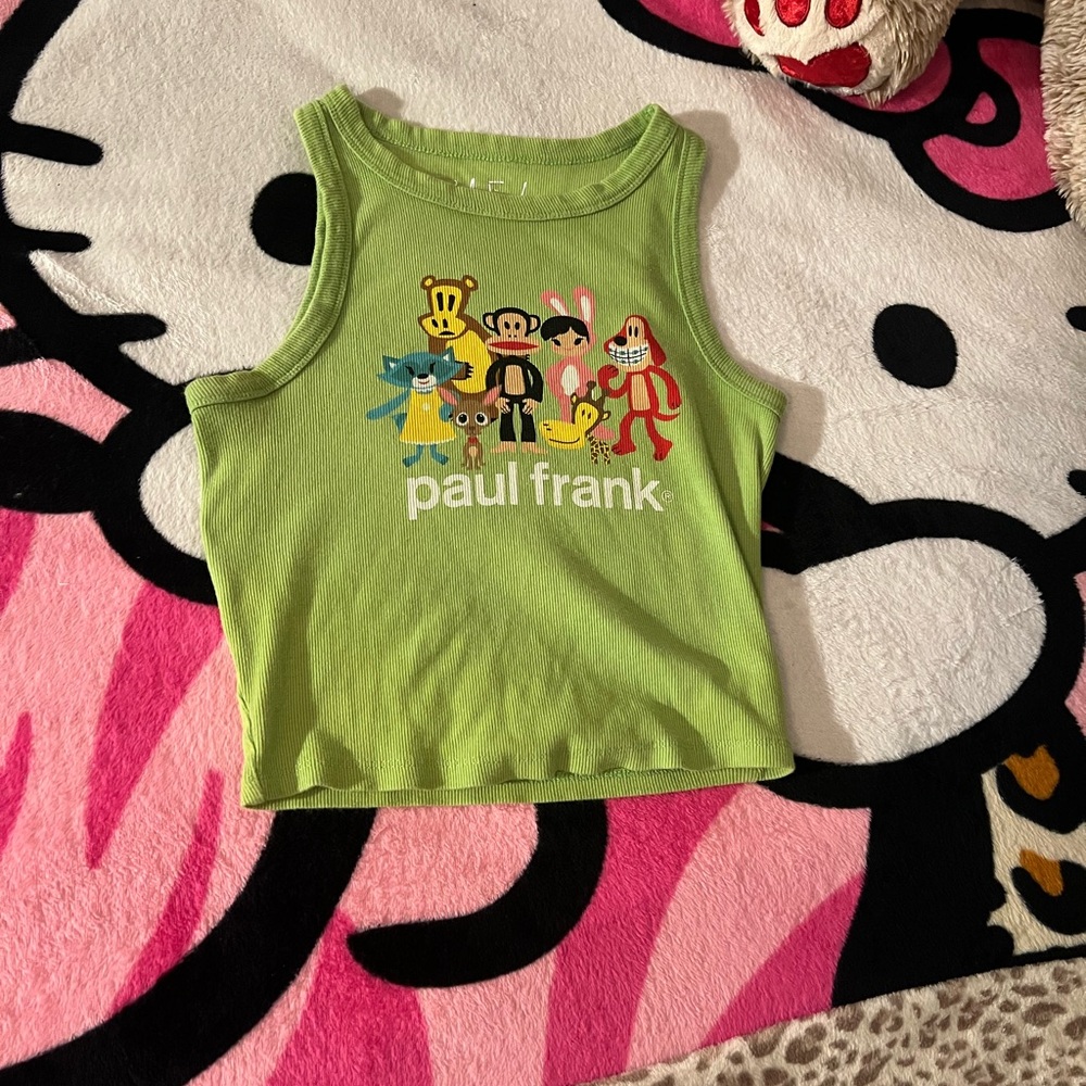 Paul Frank Green Cartoon Graphic Tank Top
